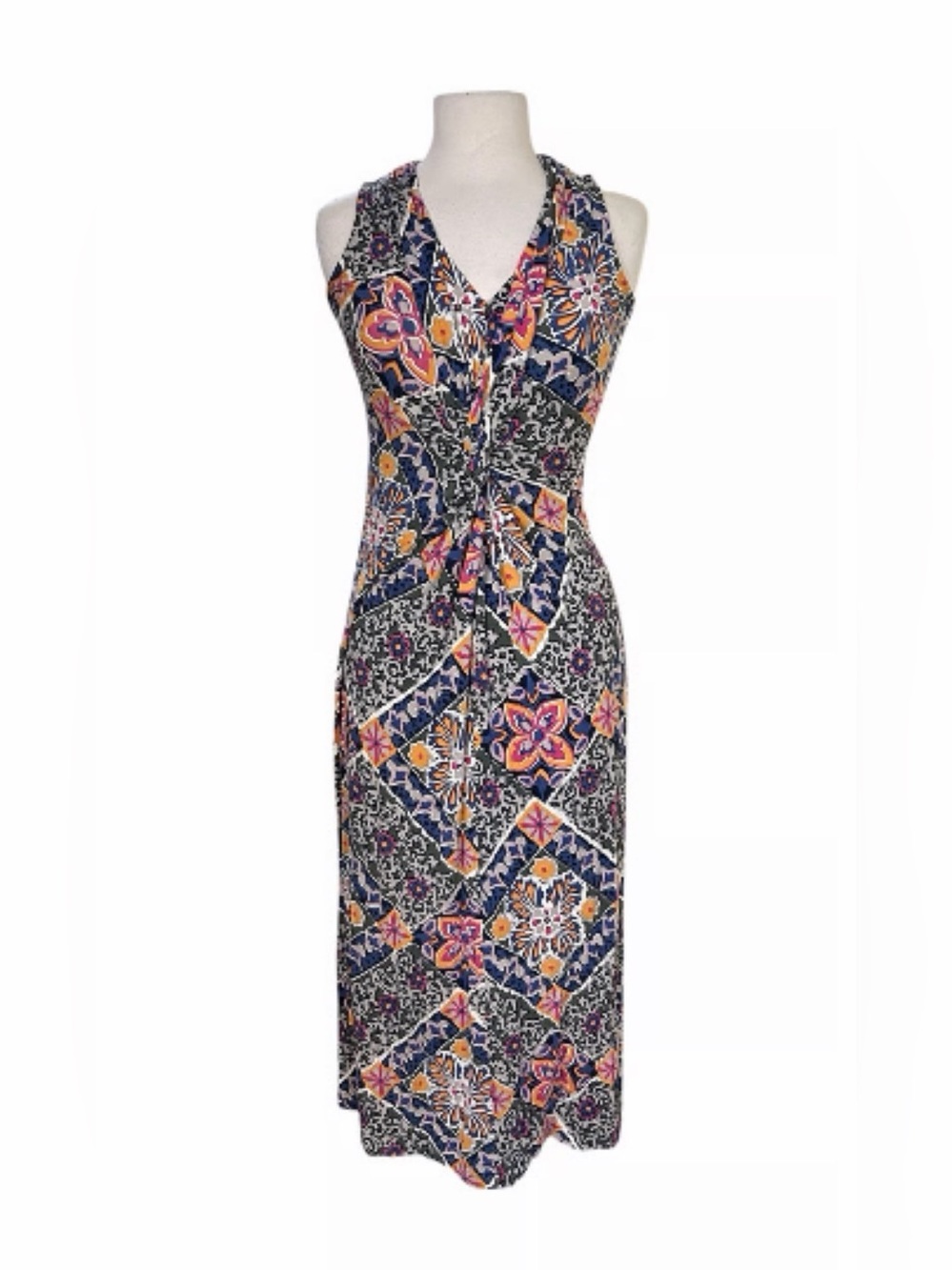Tommy Bahama Mosaic Sleeveless V neck Maxi Dress size Large